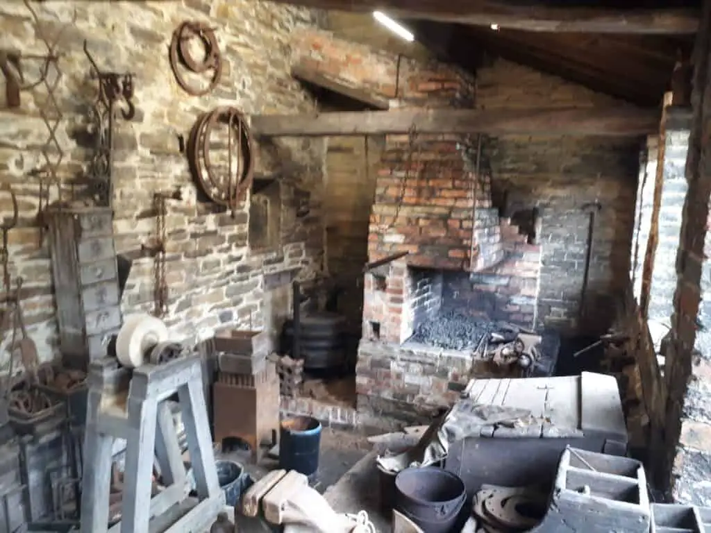 The blacksmiths' workshop at the Shibden Hall Museum 