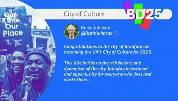 Boris Johnson congratulations for 'Bradford Awarded City Of Culture 2025'