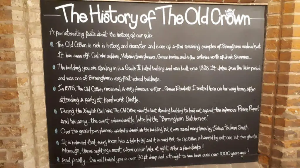 The Old Crown's History Blackboard