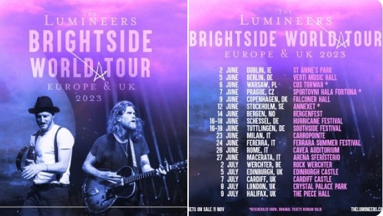 Lumineers Brightside World Tour 2023 The Piece hall Halifax 9 July 2023