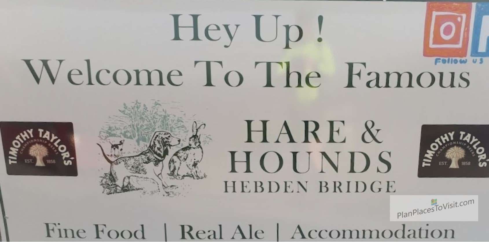 The Famous Hare and Hounds Hebden Bridge Sign
